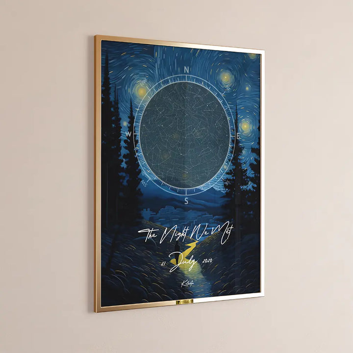 Starry Night Custom Star Map - Telinchi