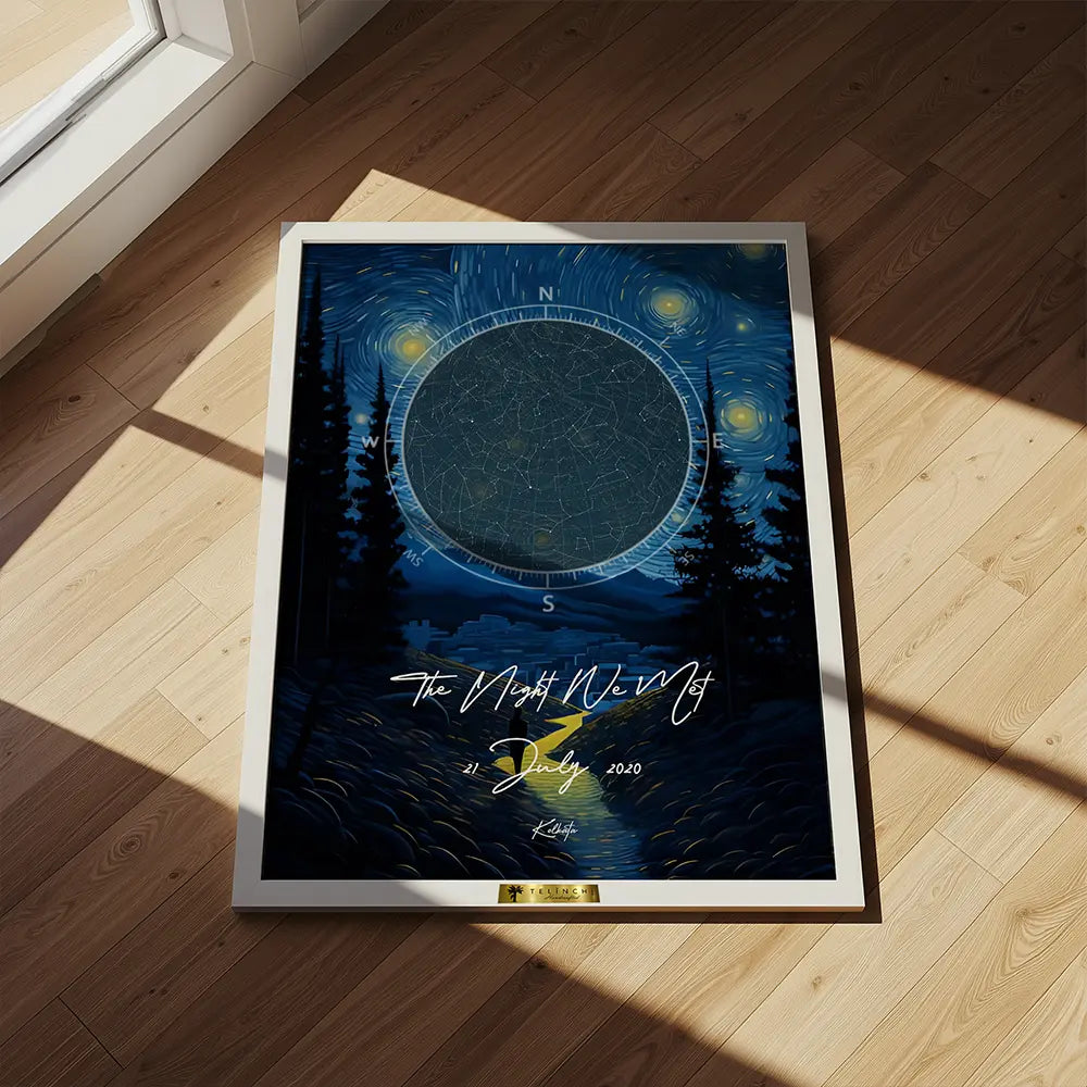 Starry Night Custom Star Map - Telinchi