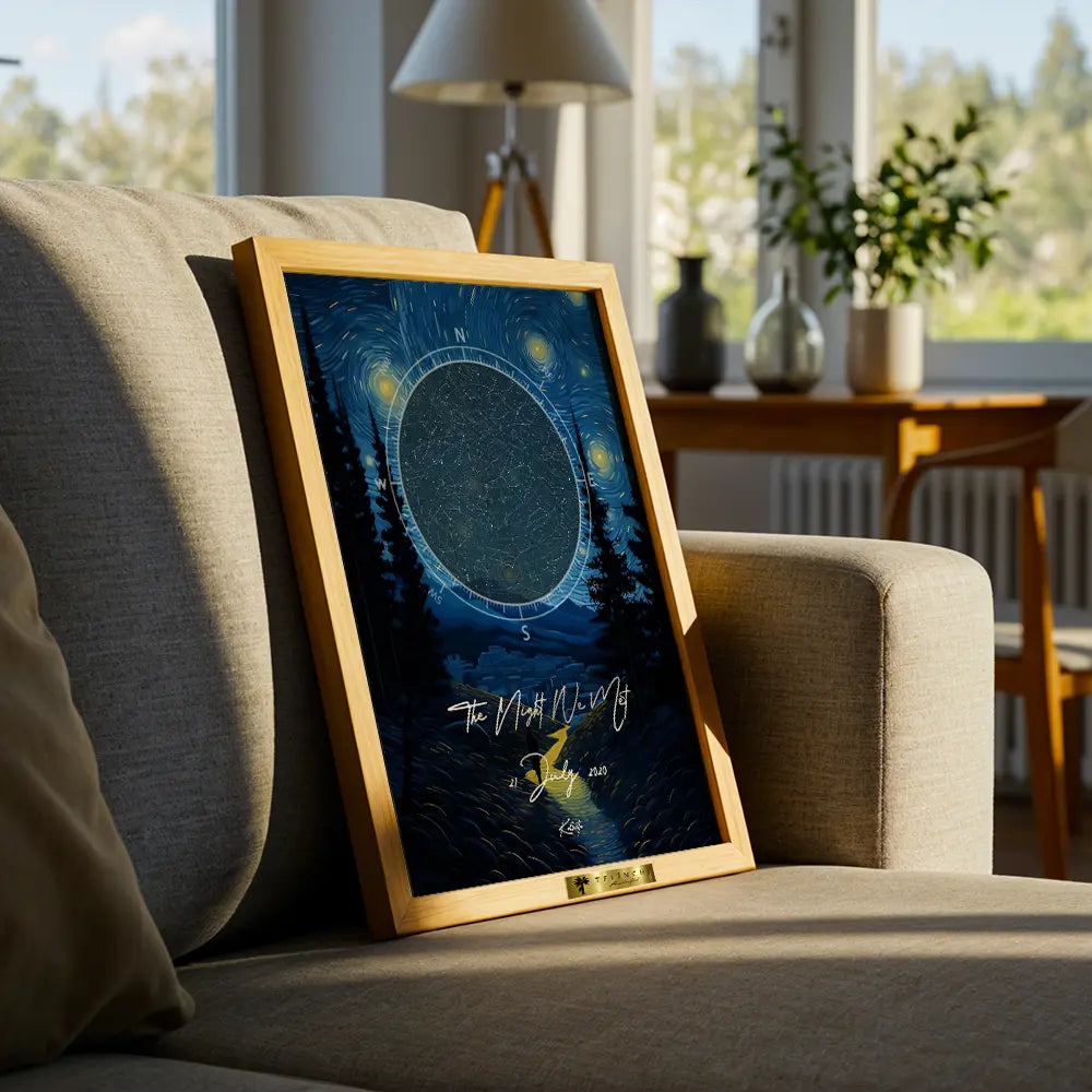 Starry Night Custom Star Map - Telinchi