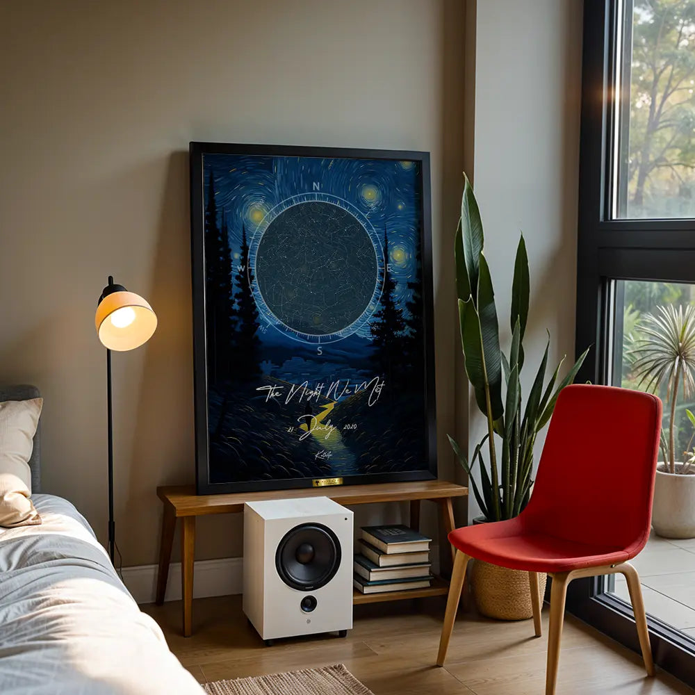 Starry Night Custom Star Map - Telinchi