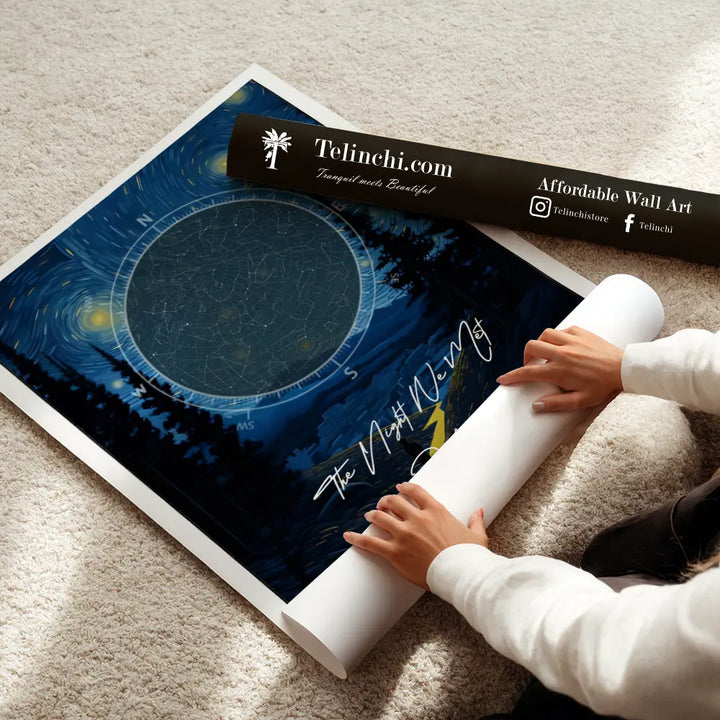 Starry Night Custom Star Map - Telinchi