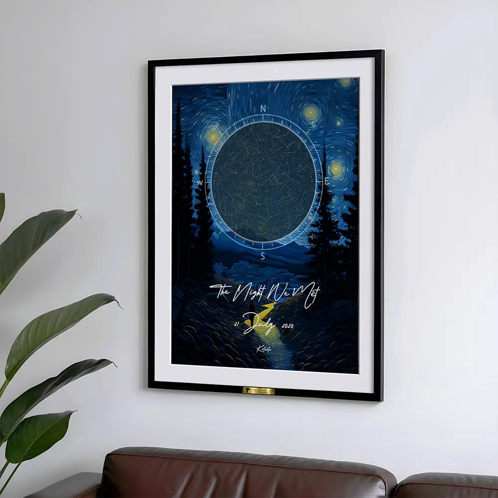 Starry Night Custom Star Map - Telinchi