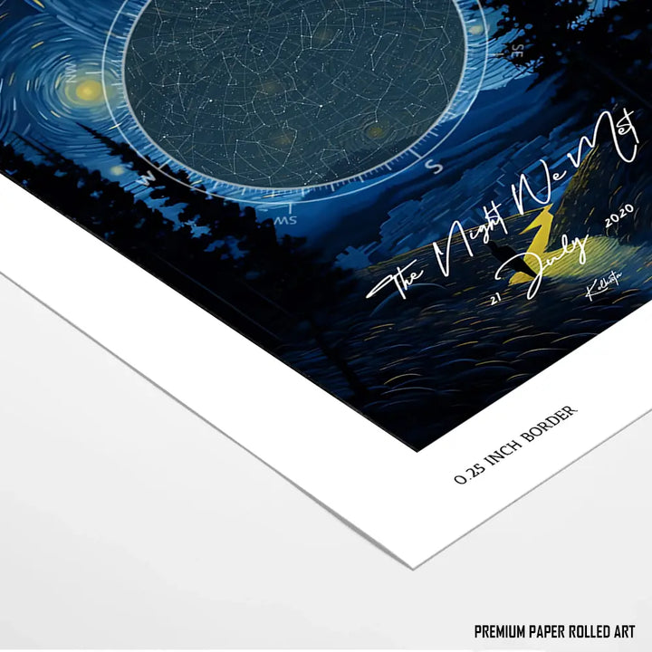 Starry Night Custom Star Map - Telinchi