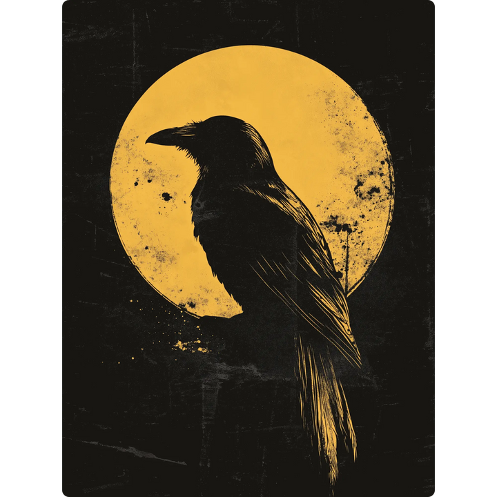 Shadowed Crow in Moonlight