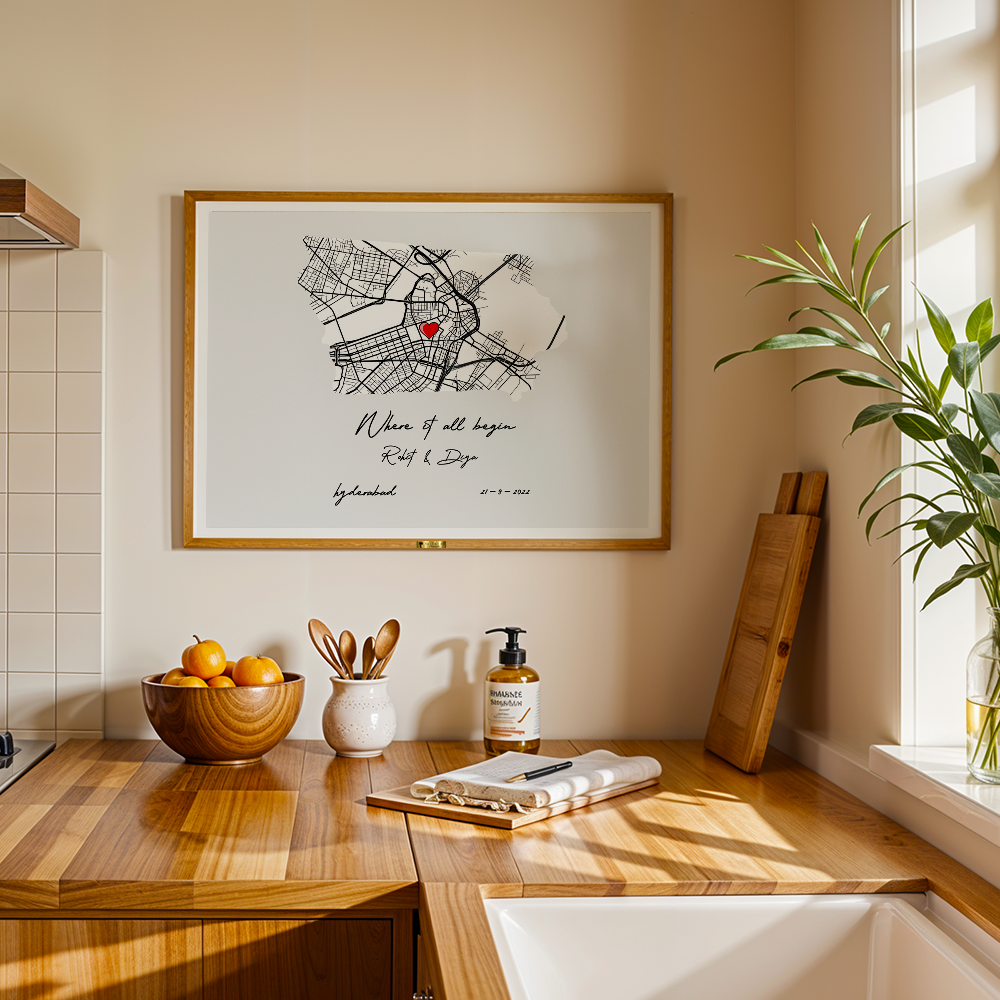 Love's Starting Point Custom Street Map Painting - Telinchi