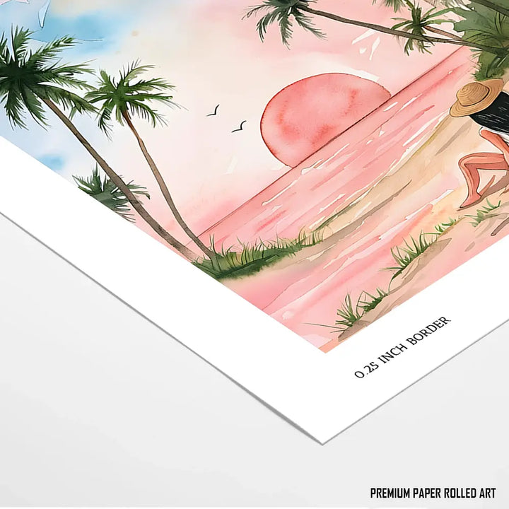 Woman Relaxing on a Tropical Beach