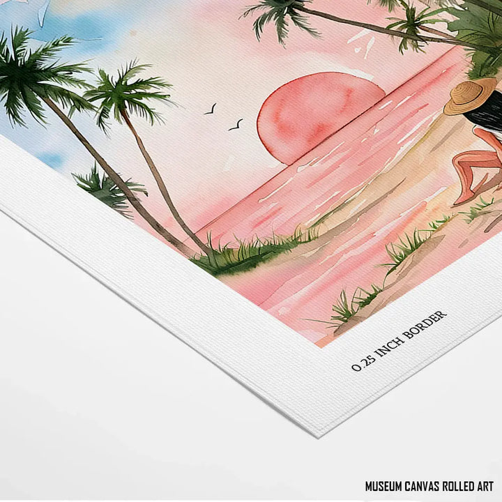 Woman Relaxing on a Tropical Beach