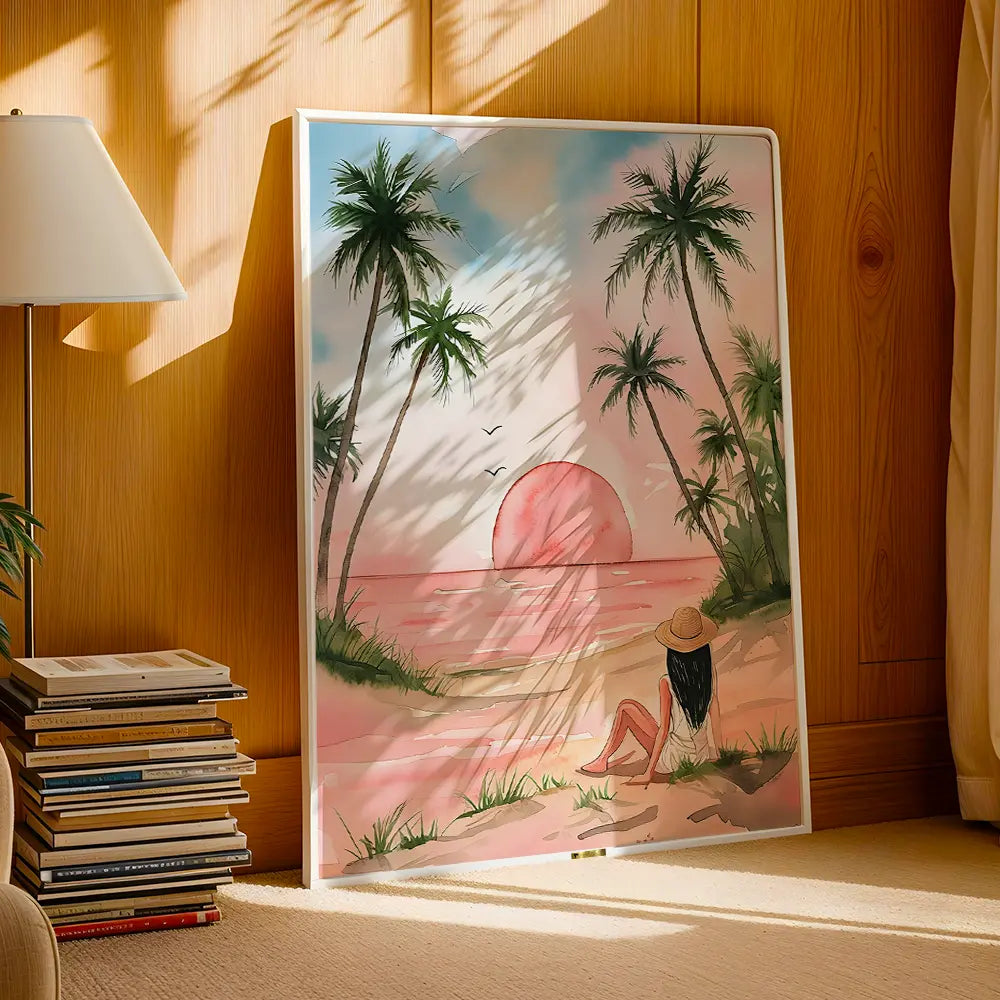 Woman Relaxing on a Tropical Beach