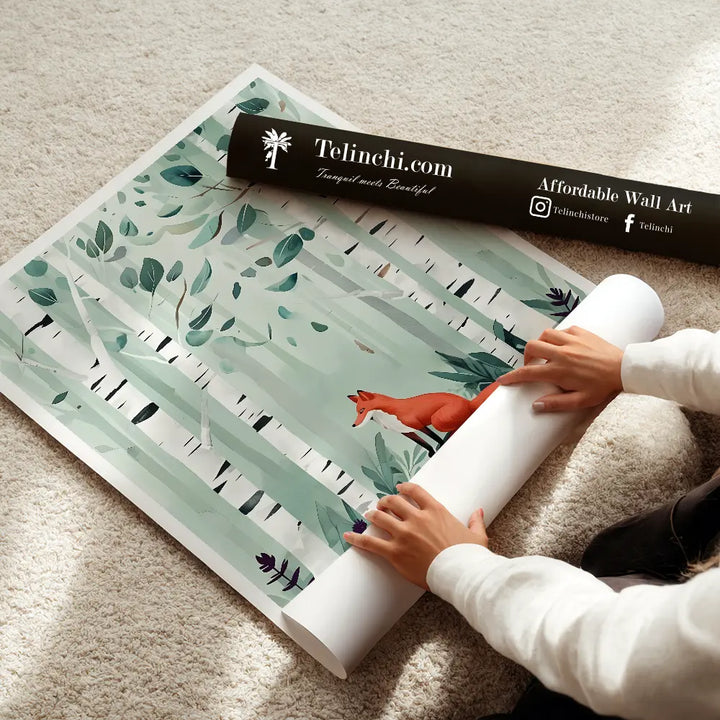 Fox in the Birch Grove