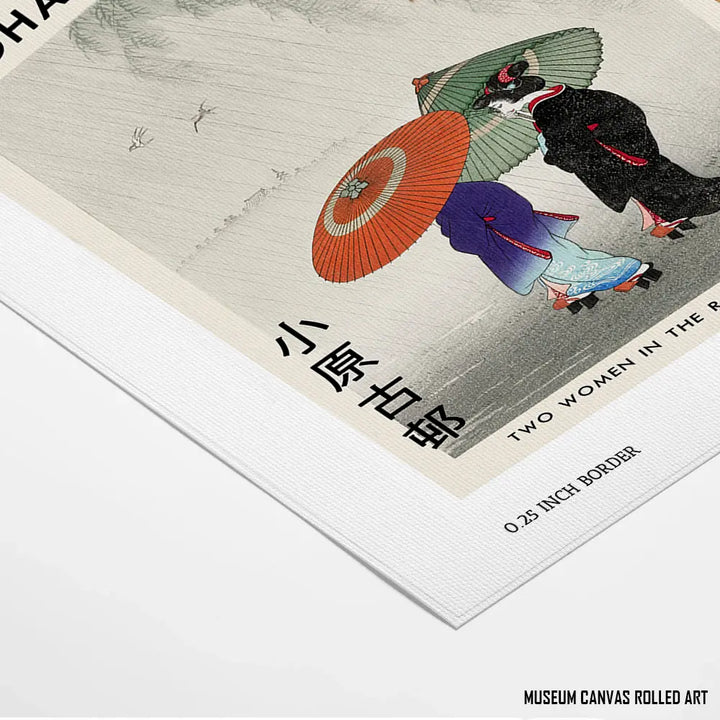 Two Women in the Rain By Ohara Koson