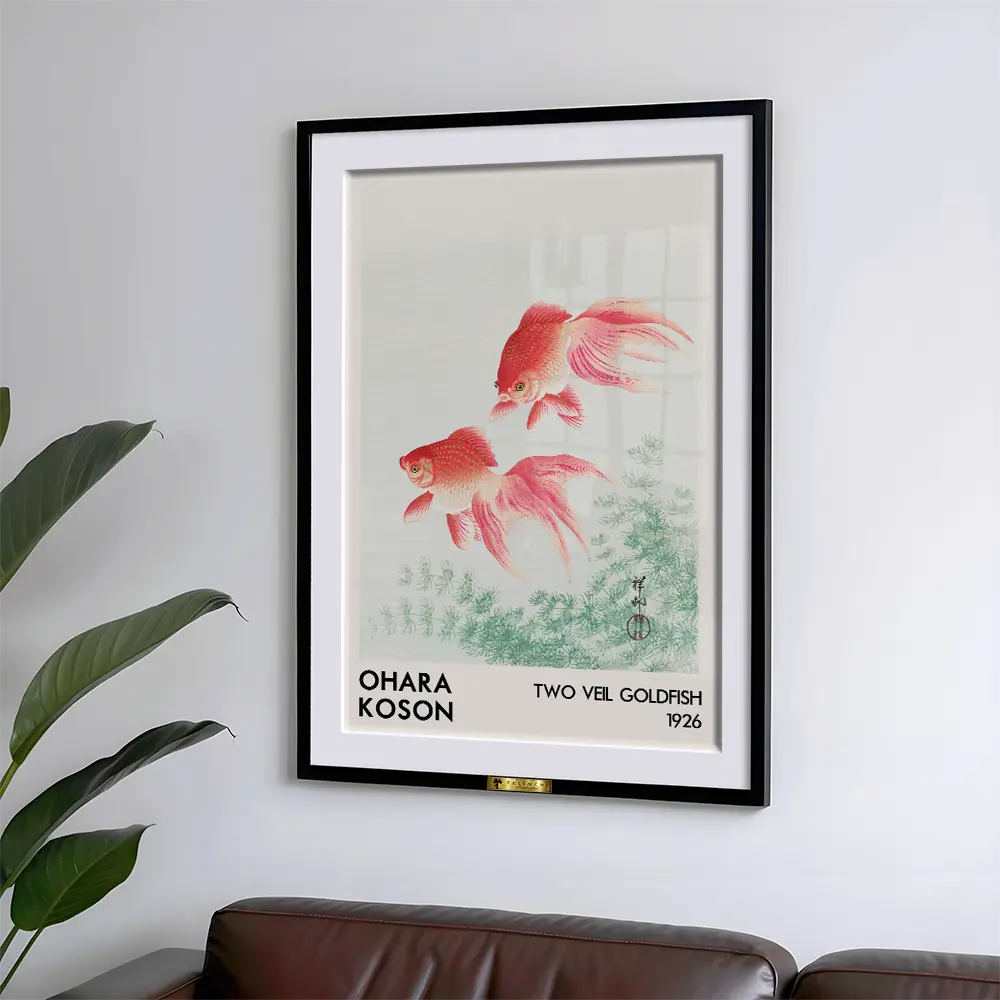 Two Veil Goldfish by Ohara Koson