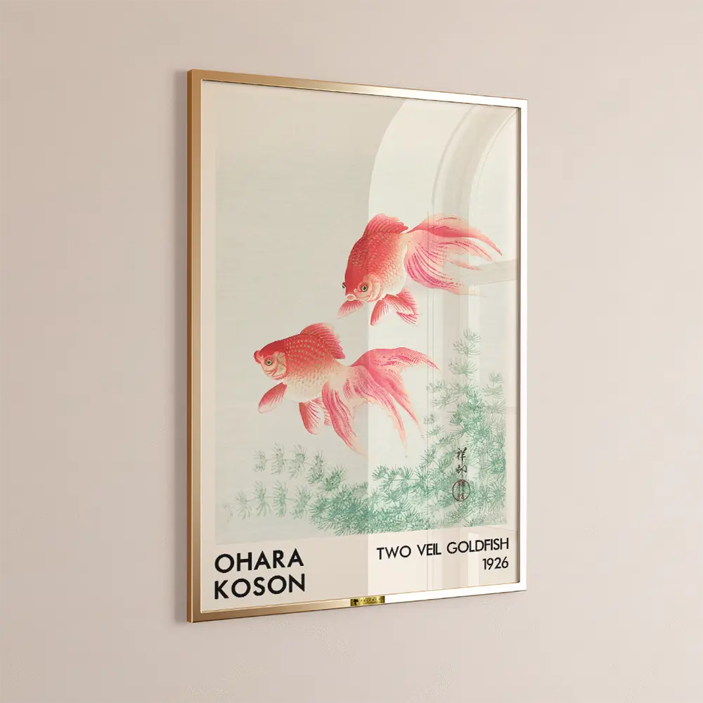 Two Veil Goldfish by Ohara Koson