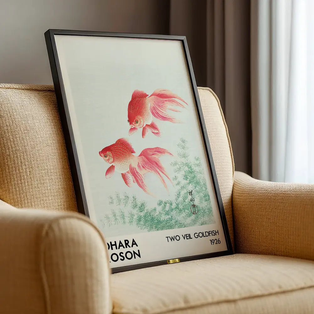 Two Veil Goldfish by Ohara Koson