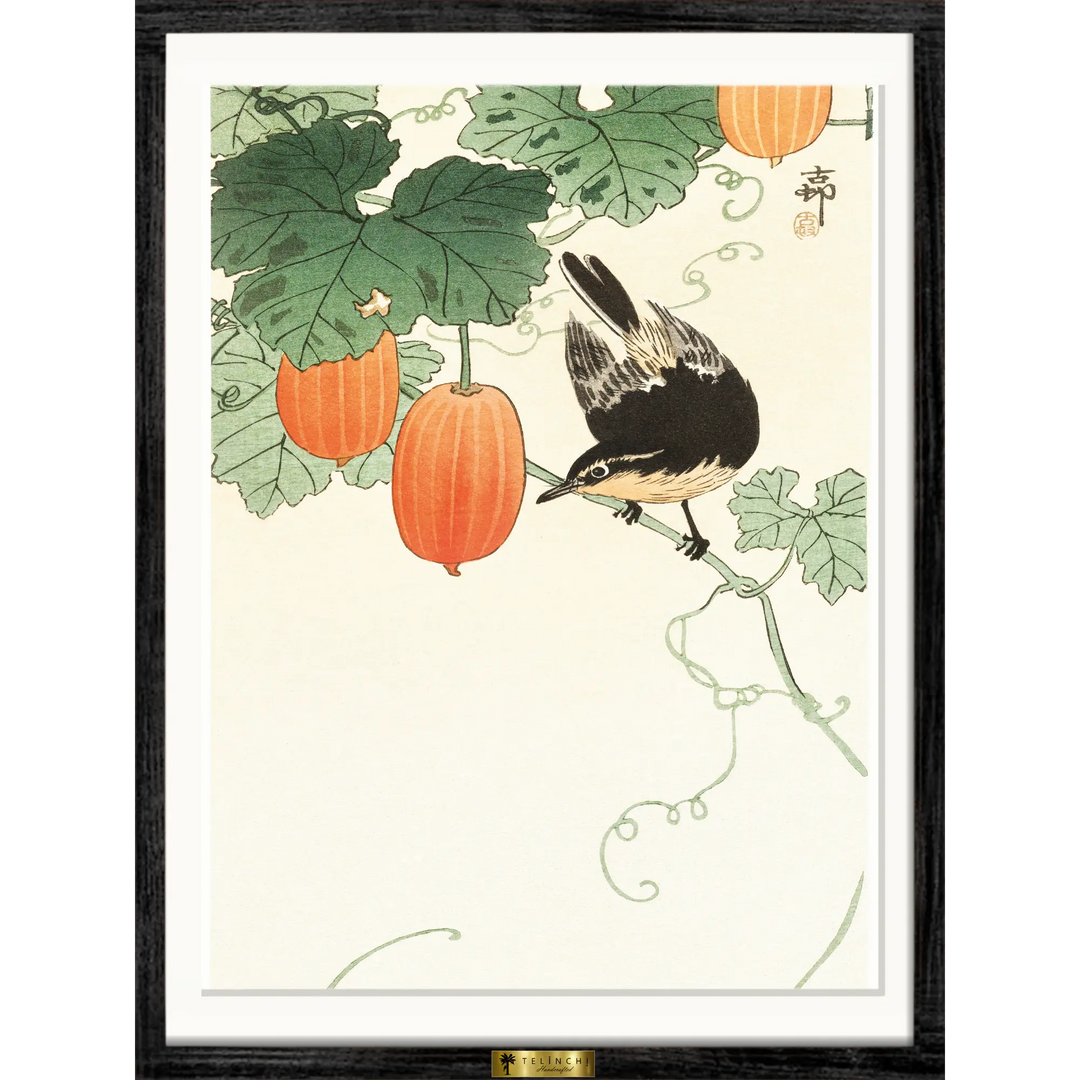 Bird and Gourds by Ohara Koson