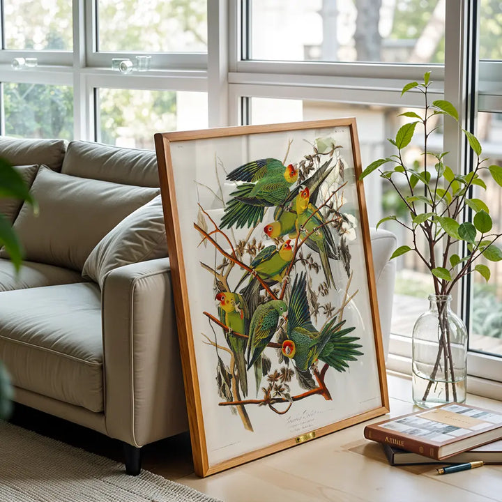 Carolina Parakeets on Branches