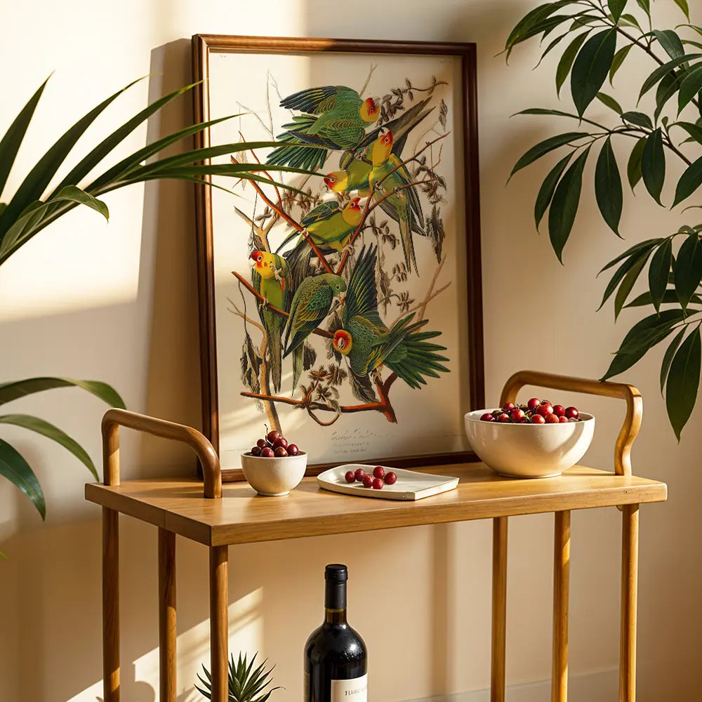 Carolina Parakeets on Branches