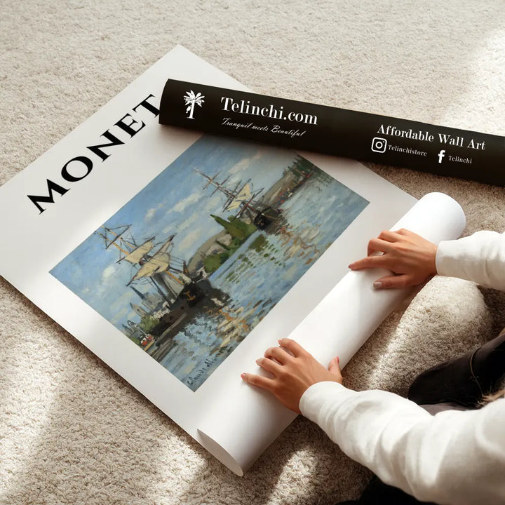 Sailboats by the Seine, Claude Monet Popular Painting