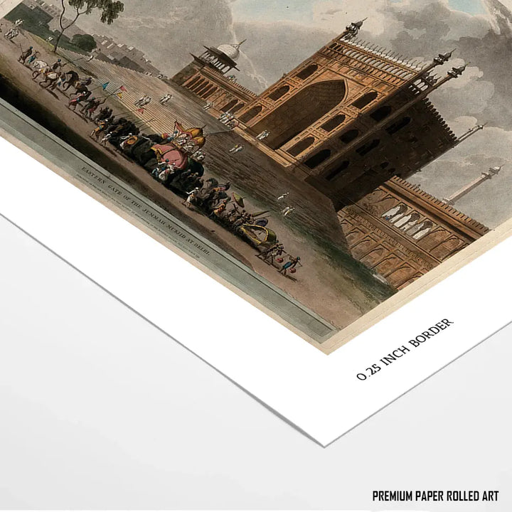 Eastern Gate of the Jummah Musjid at Delhi by Thomas Daniell