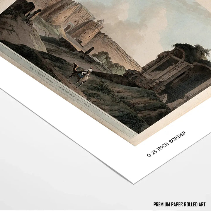 The Western Entrance of Sher Shah's Fort, Delhi by Thomas Daniell