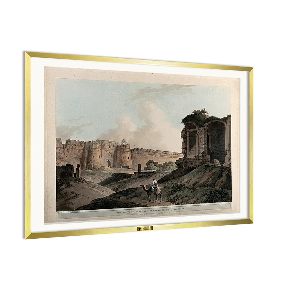 The Western Entrance of Sher Shah's Fort, Delhi by Thomas Daniell