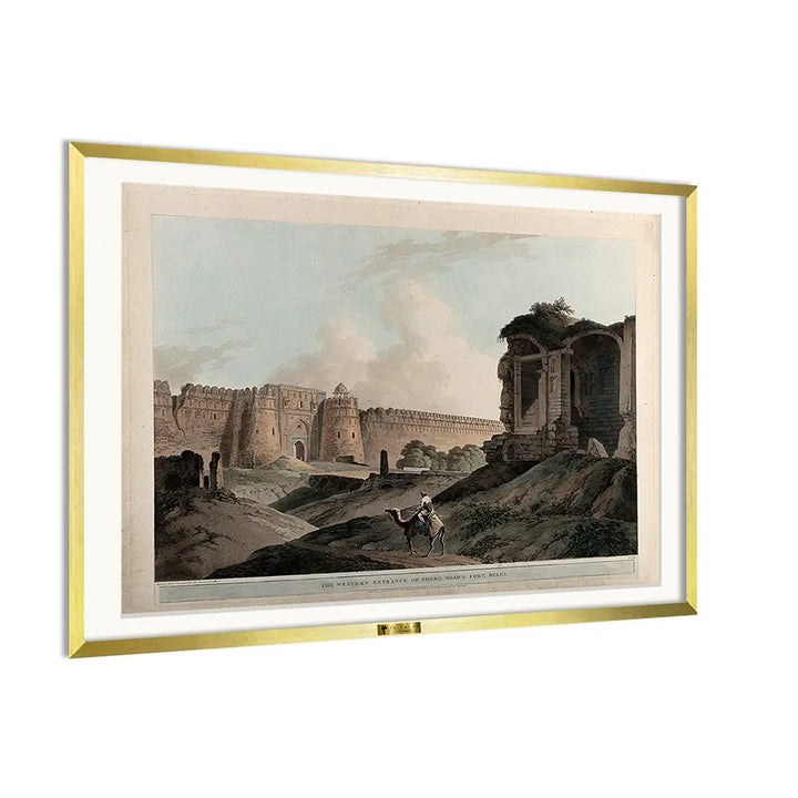 The Western Entrance of Sher Shah's Fort, Delhi by Thomas Daniell