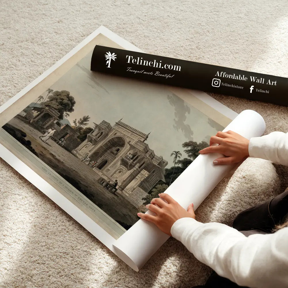 Ruins of the Magnificent Mausoleum of Akbar by the British artist Thomas Daniell