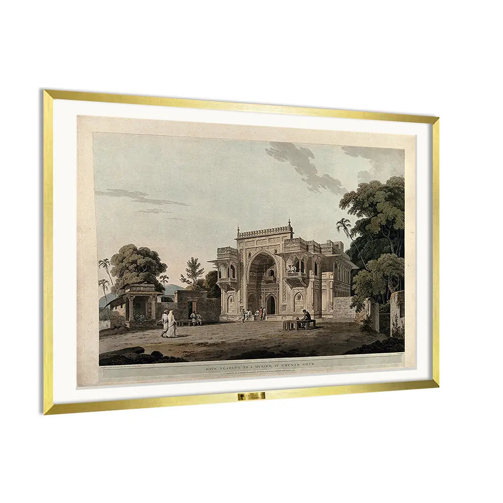 Ruins of the Magnificent Mausoleum of Akbar by the British artist Thomas Daniell