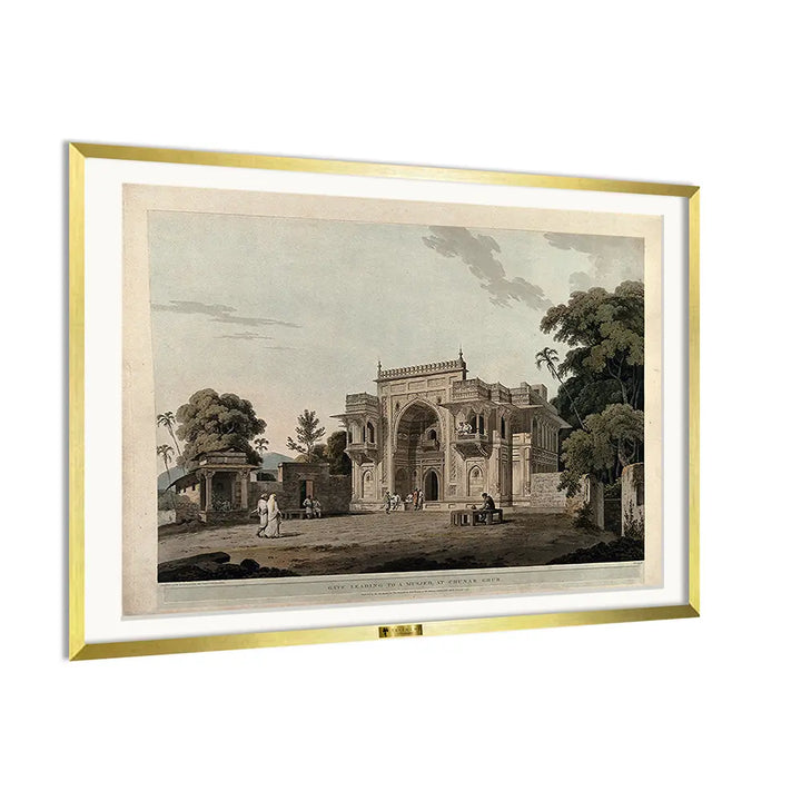 Ruins of the Magnificent Mausoleum of Akbar by the British artist Thomas Daniell