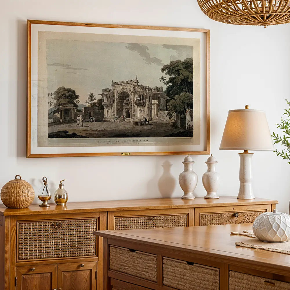 Ruins of the Magnificent Mausoleum of Akbar by the British artist Thomas Daniell