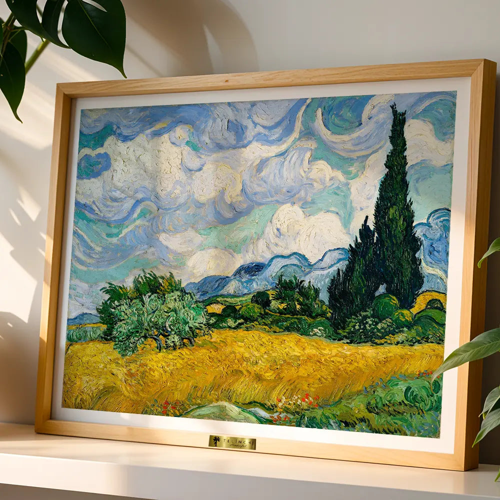 Wheat Field with Cypresses