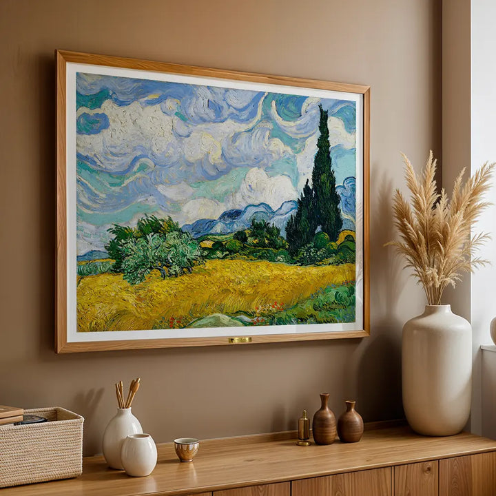 Wheat Field with Cypresses