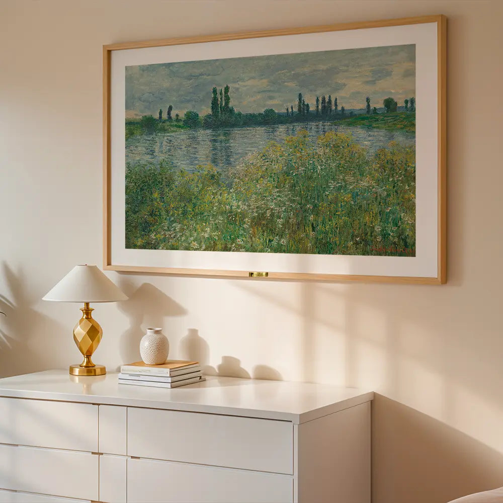 Banks of the Seine, Vétheuil by, Claude Monet Popular Painting