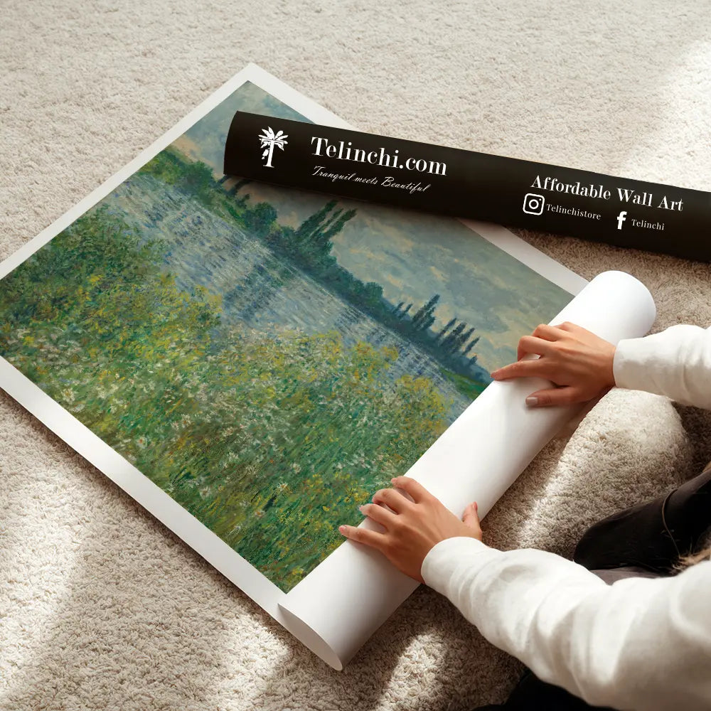 Banks of the Seine, Vétheuil by, Claude Monet Popular Painting