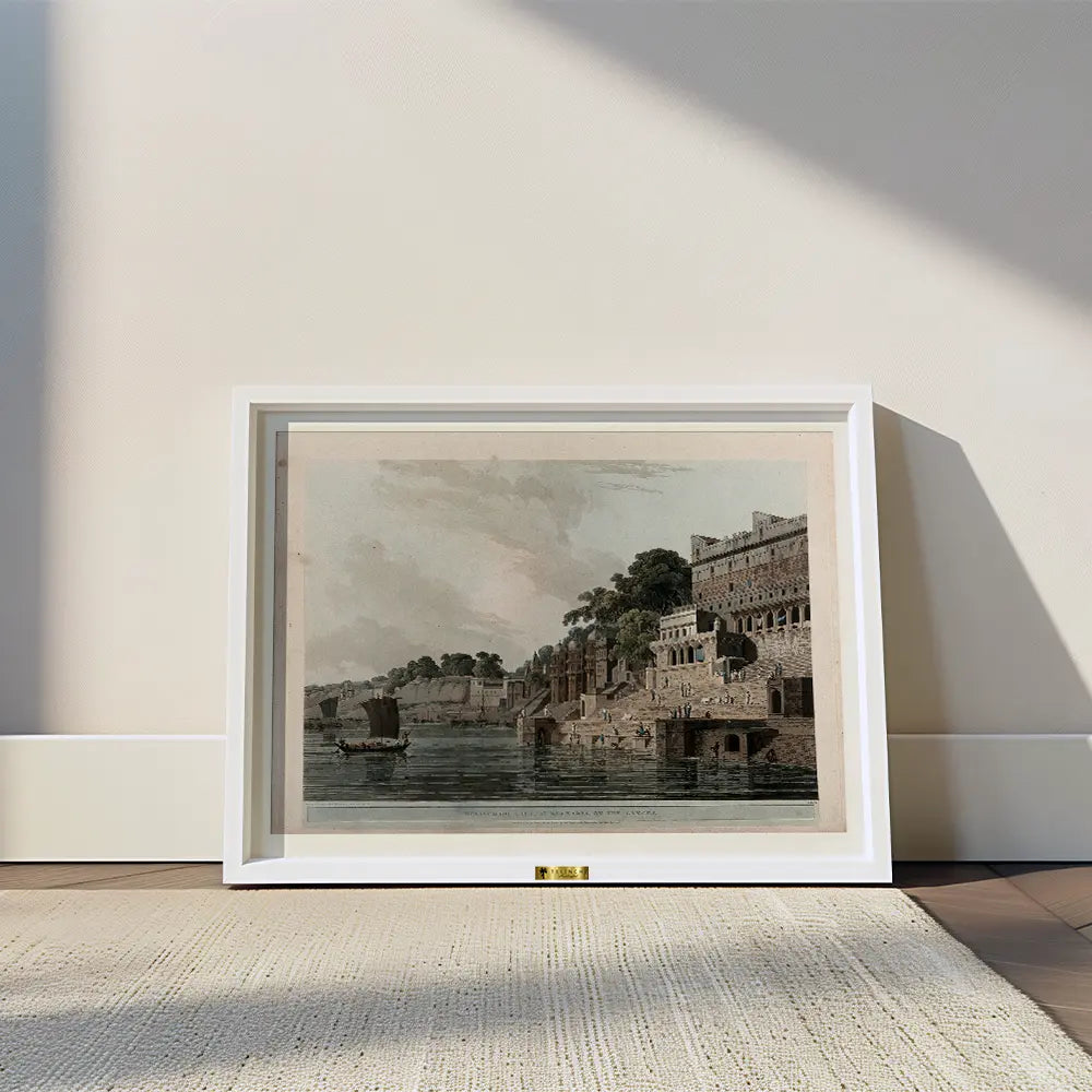 The Man Mandir Ghat, Benares, on the Ganges by Thomas Daniell