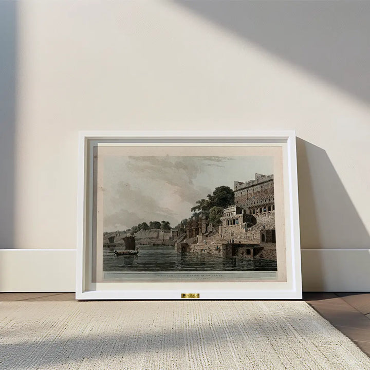 The Man Mandir Ghat, Benares, on the Ganges by Thomas Daniell