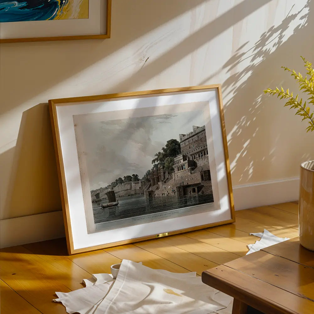 The Man Mandir Ghat, Benares, on the Ganges by Thomas Daniell