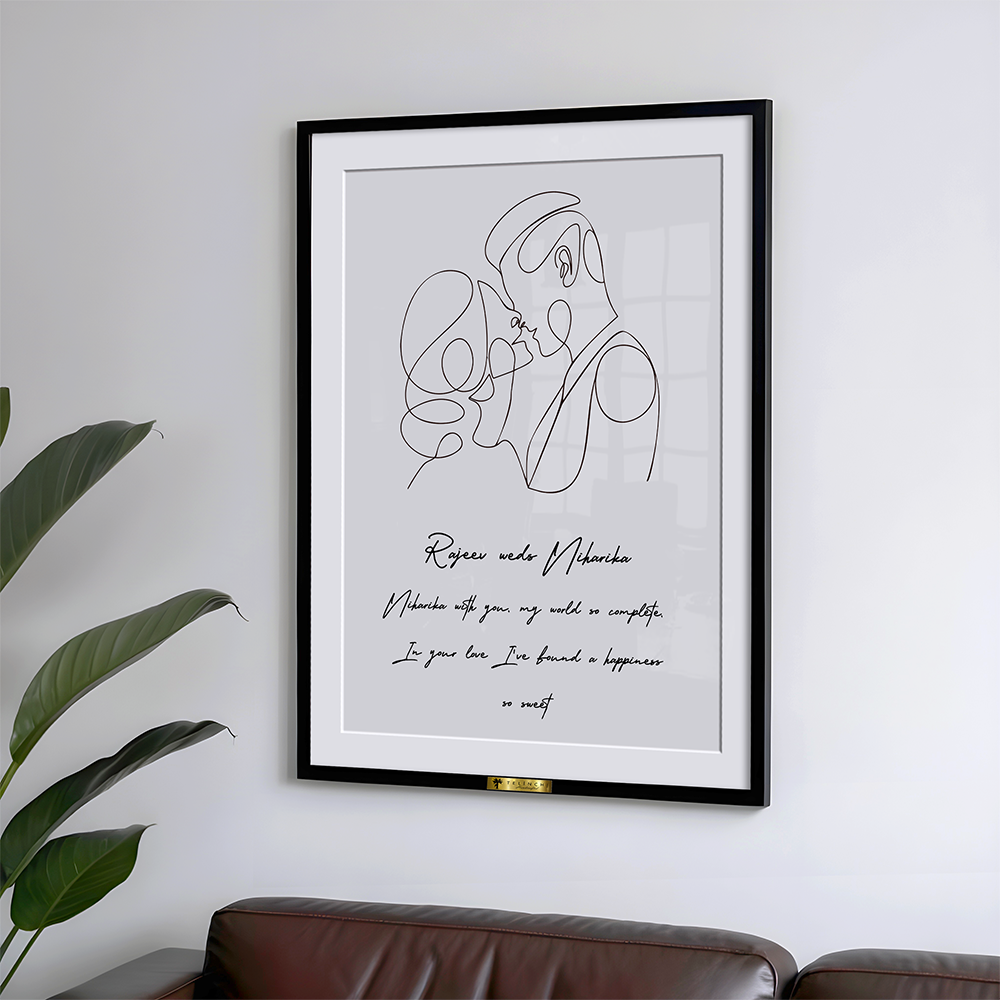 Entwined Hearts Personalized Line Art - Telinchi