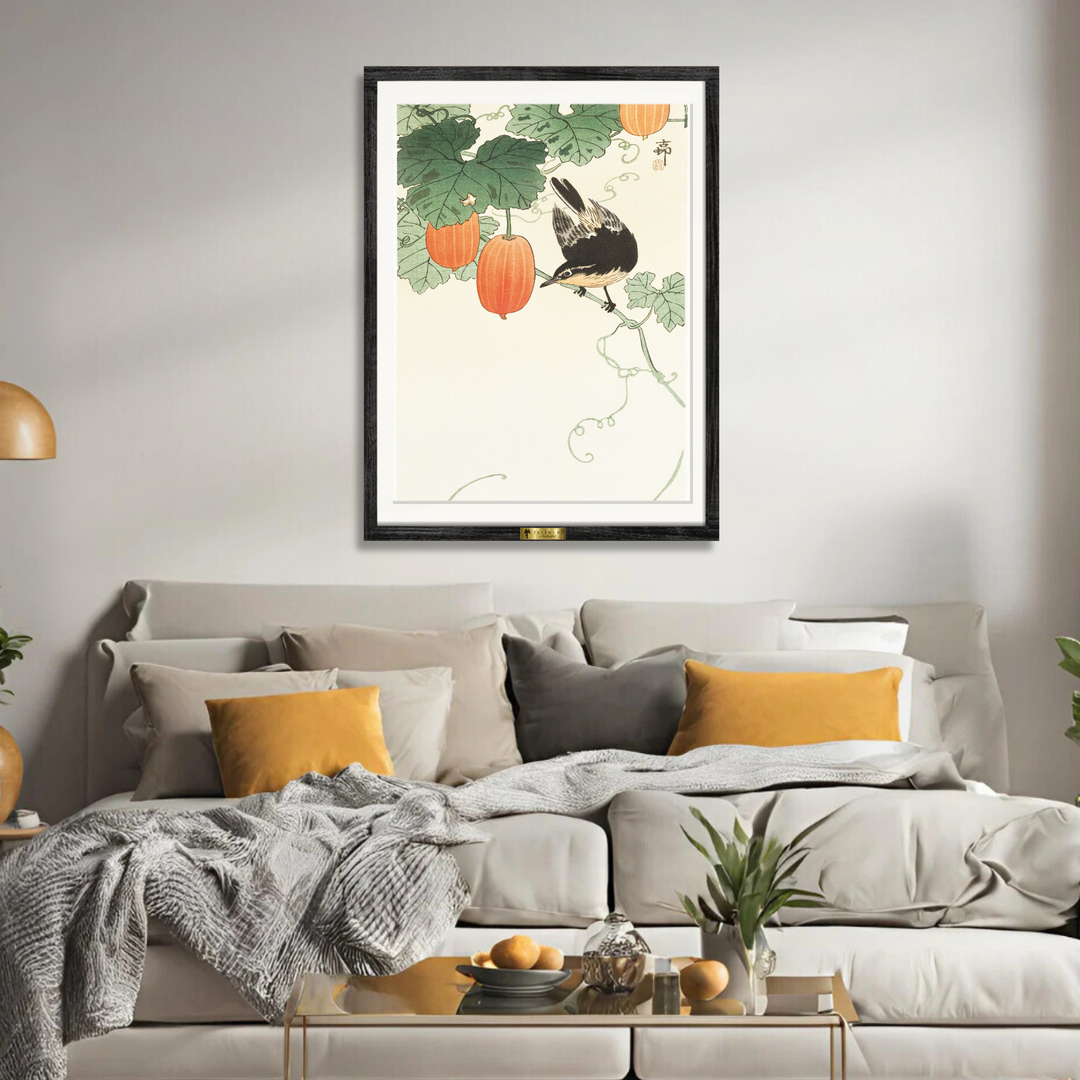 Bird and Gourds by Ohara Koson