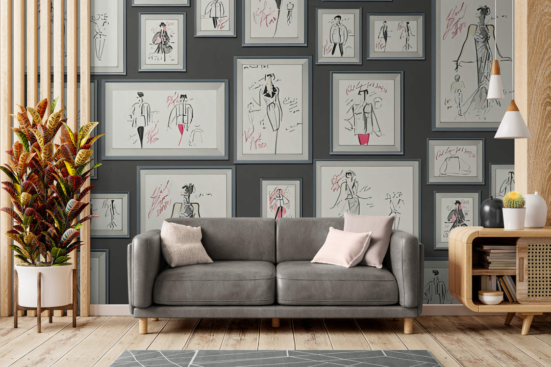 Framed Fashion Sketches