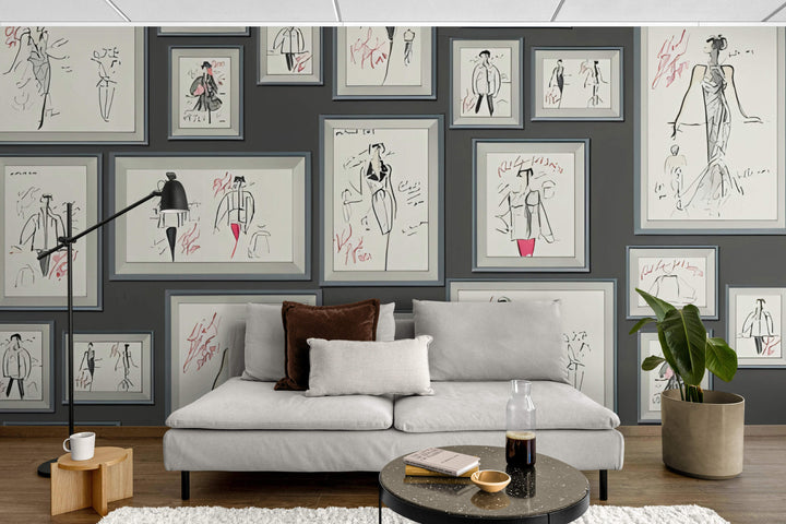 Framed Fashion Sketches