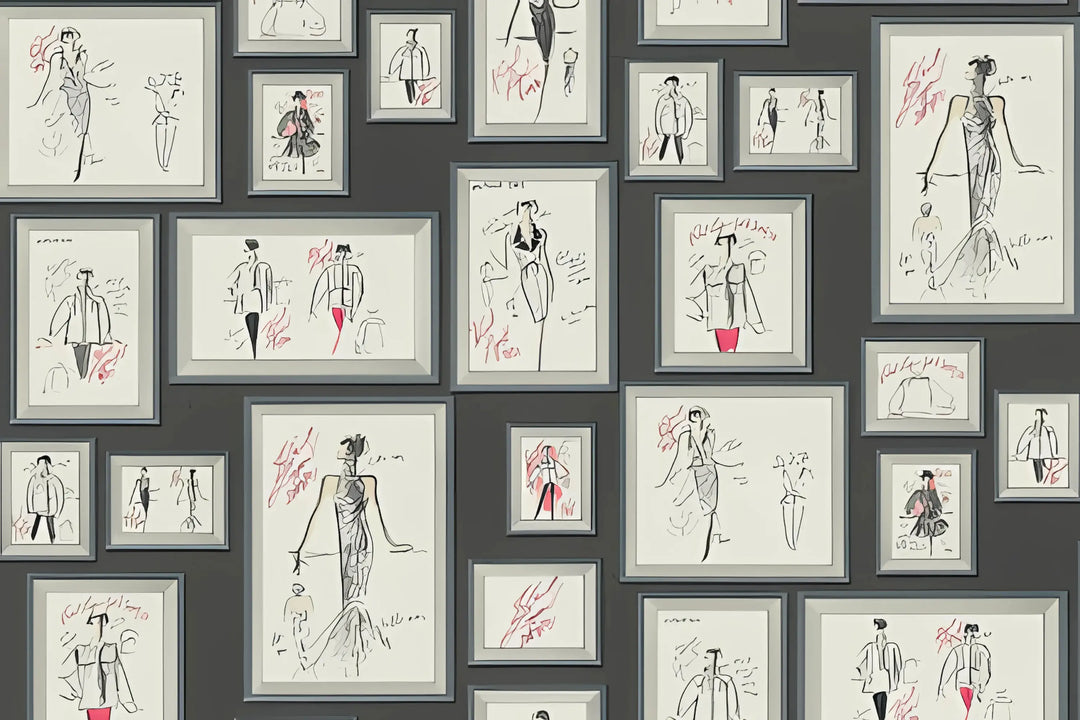 Framed Fashion Sketches