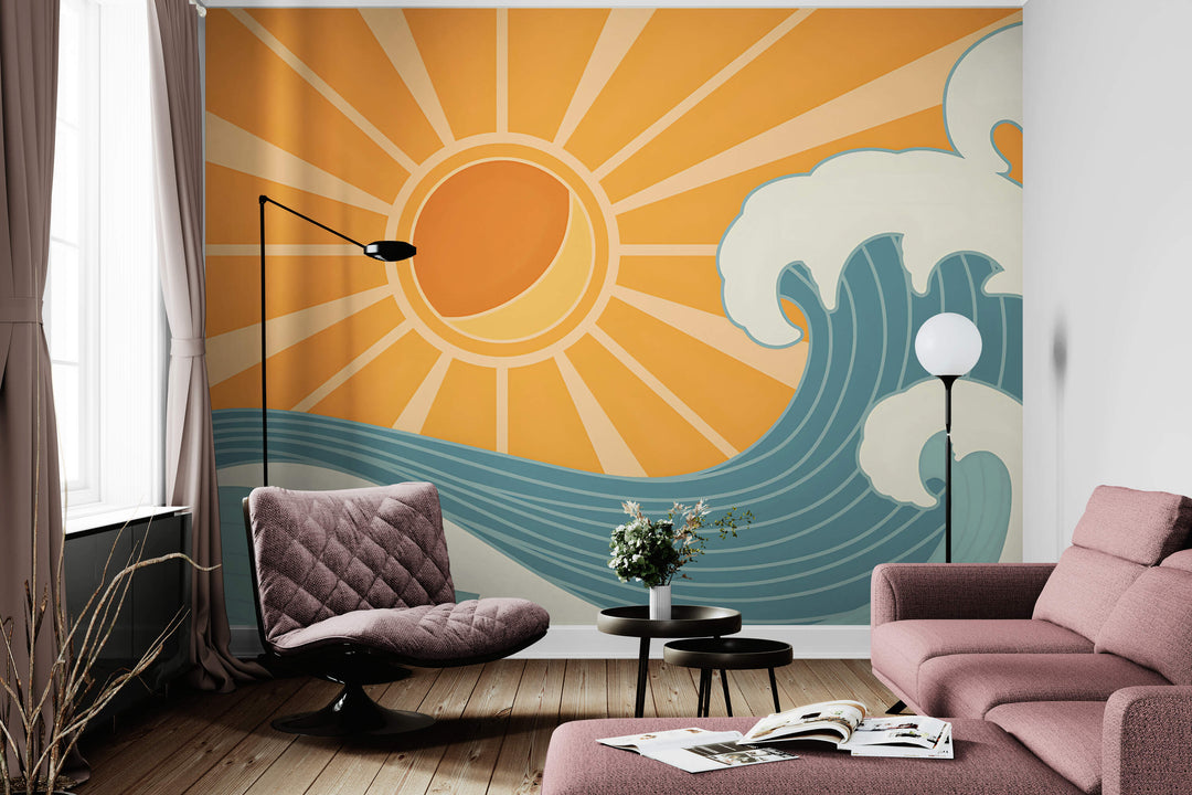 Rising Sun and Rolling Waves