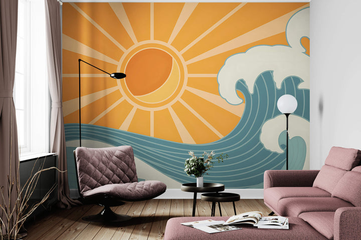 Rising Sun and Rolling Waves