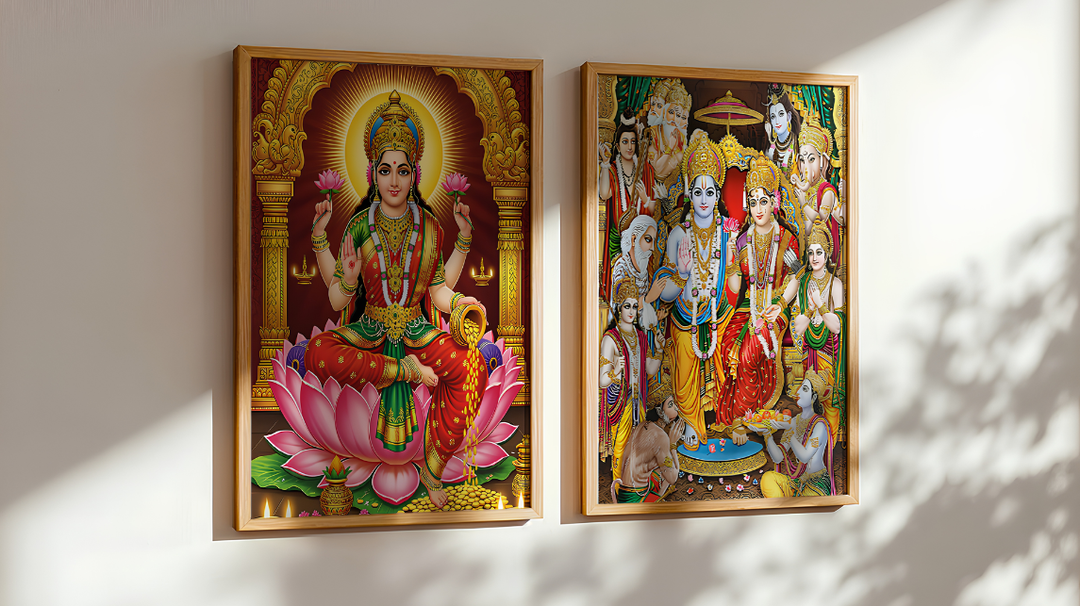 Pooja Room Wall Art for Diwali: Lakshmi, Ram Darbar and Spiritual Art Styling Guide