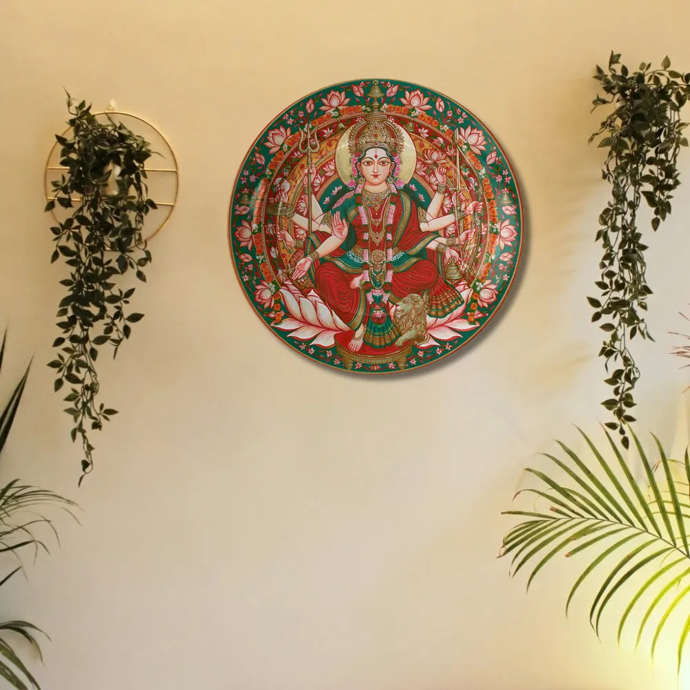 Divine Maa Durga with Lion & Lotus