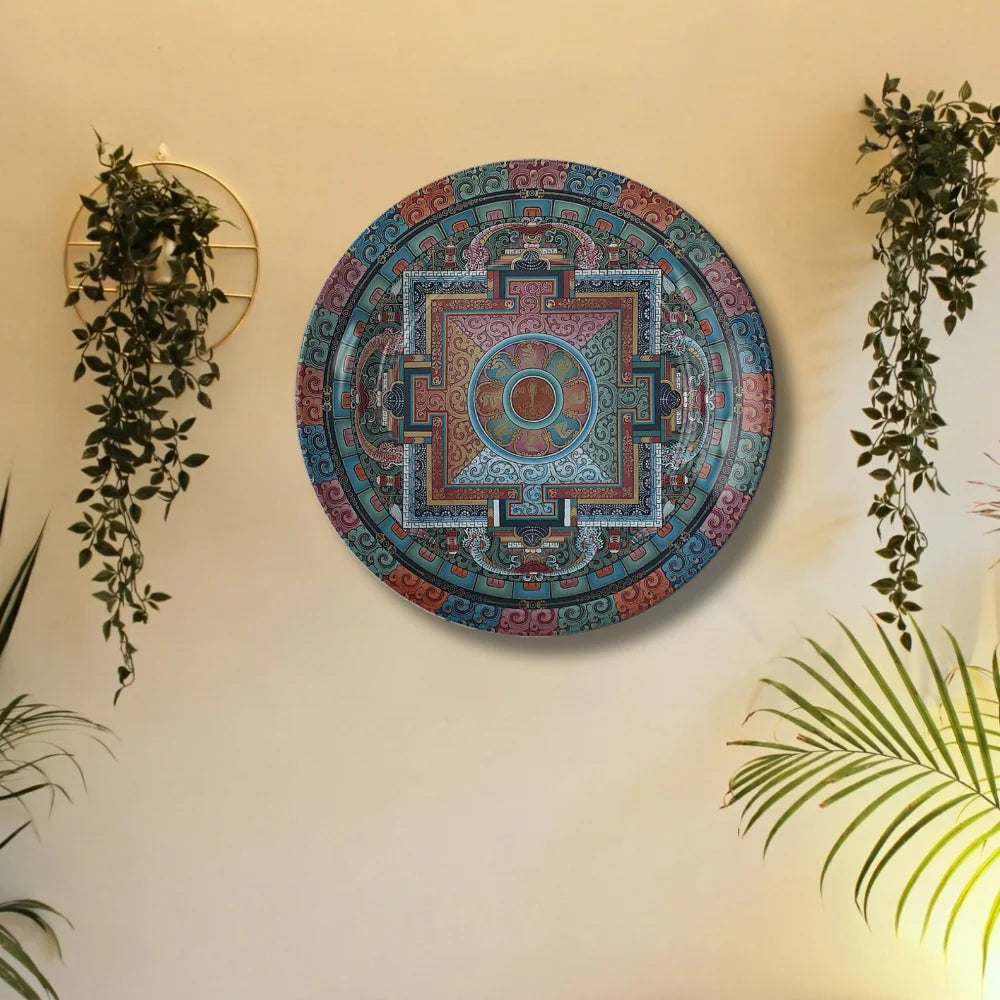 Tibetan Pastel Mandala Art Plate