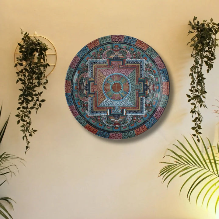 Tibetan Pastel Mandala Art Plate