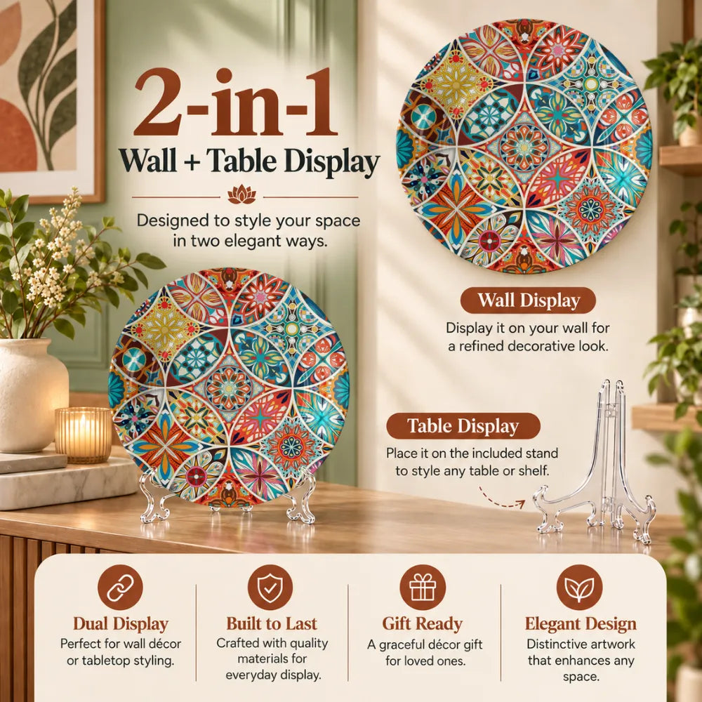Vibrant Moroccan Floral Mosaic Mandala