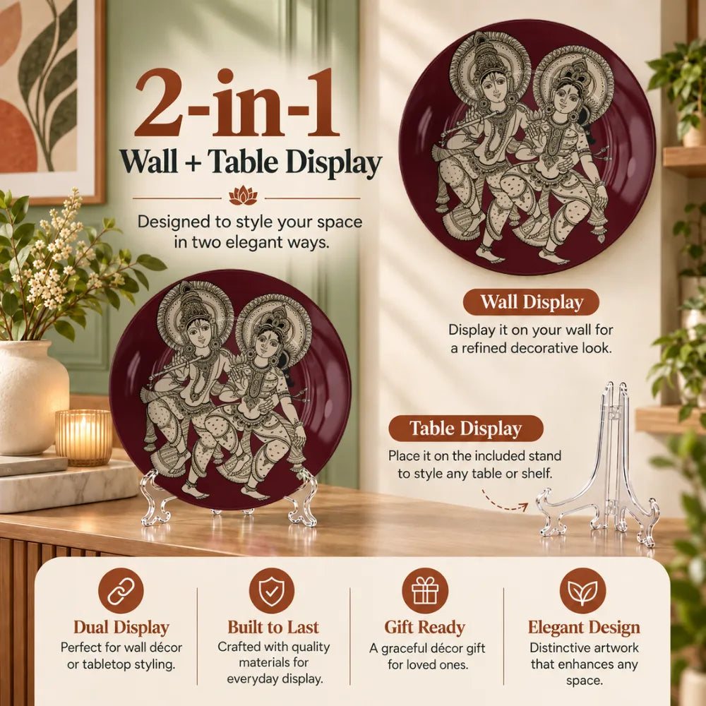Divine Radha Krishna Classical Red