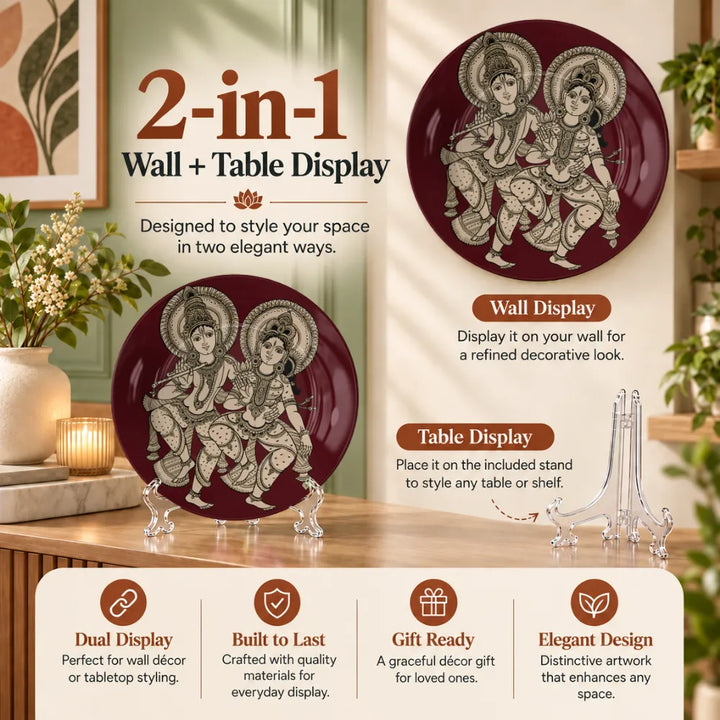 Divine Radha Krishna Classical Red